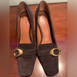 COPY - Coach black suede pumps—so versatile